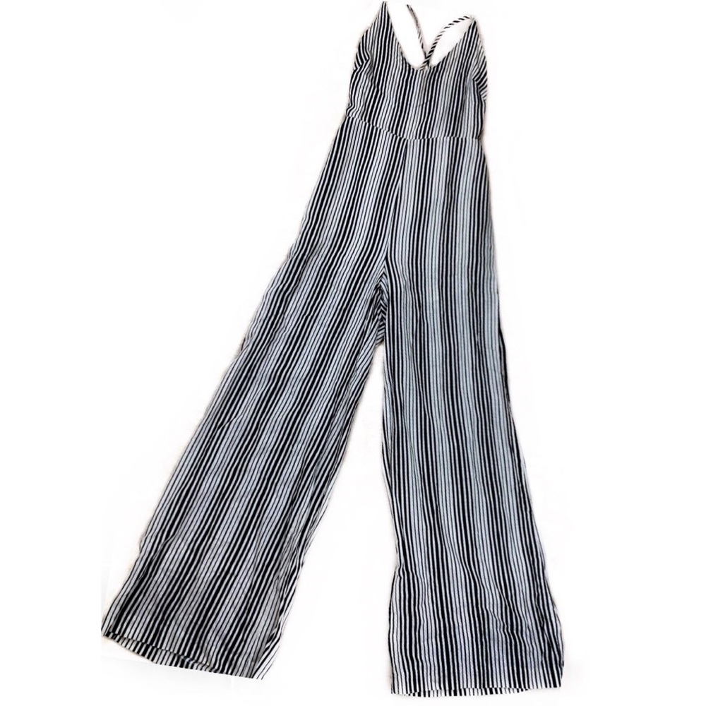 NWT Leshop Cross Back Pinstriped Jumpsuit